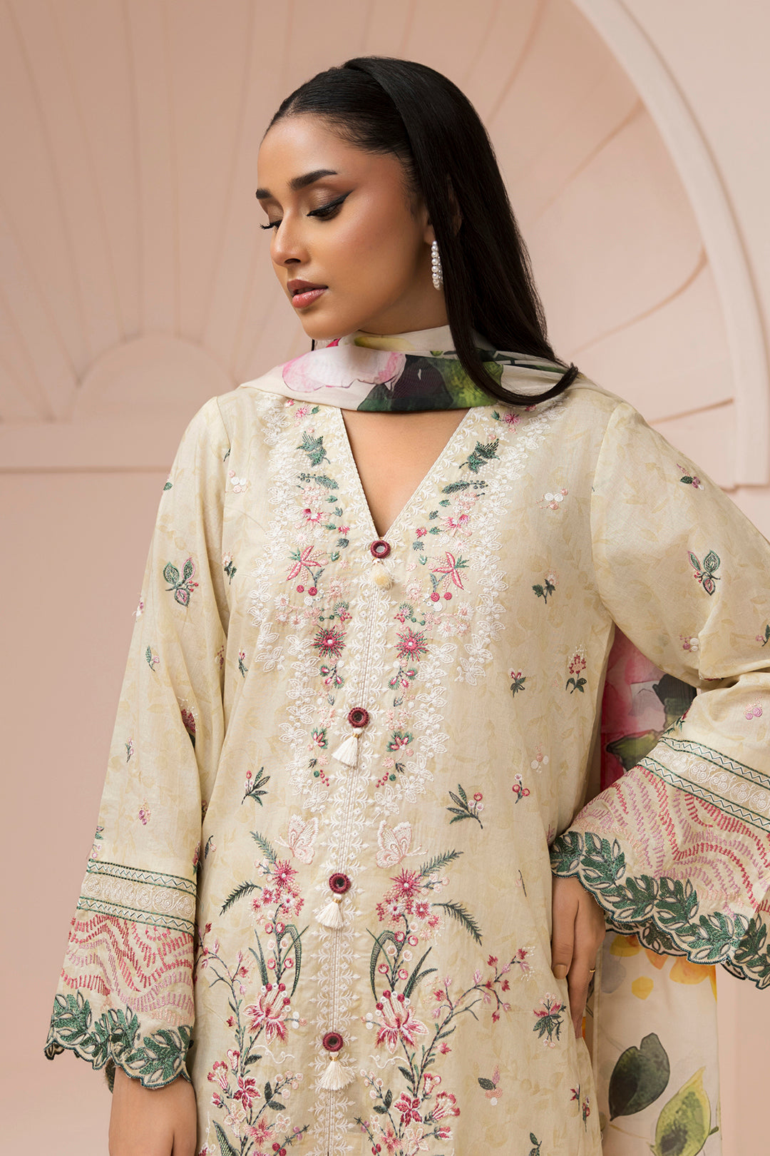 Embroidered Shirt Shalwar Dupatta - 0580