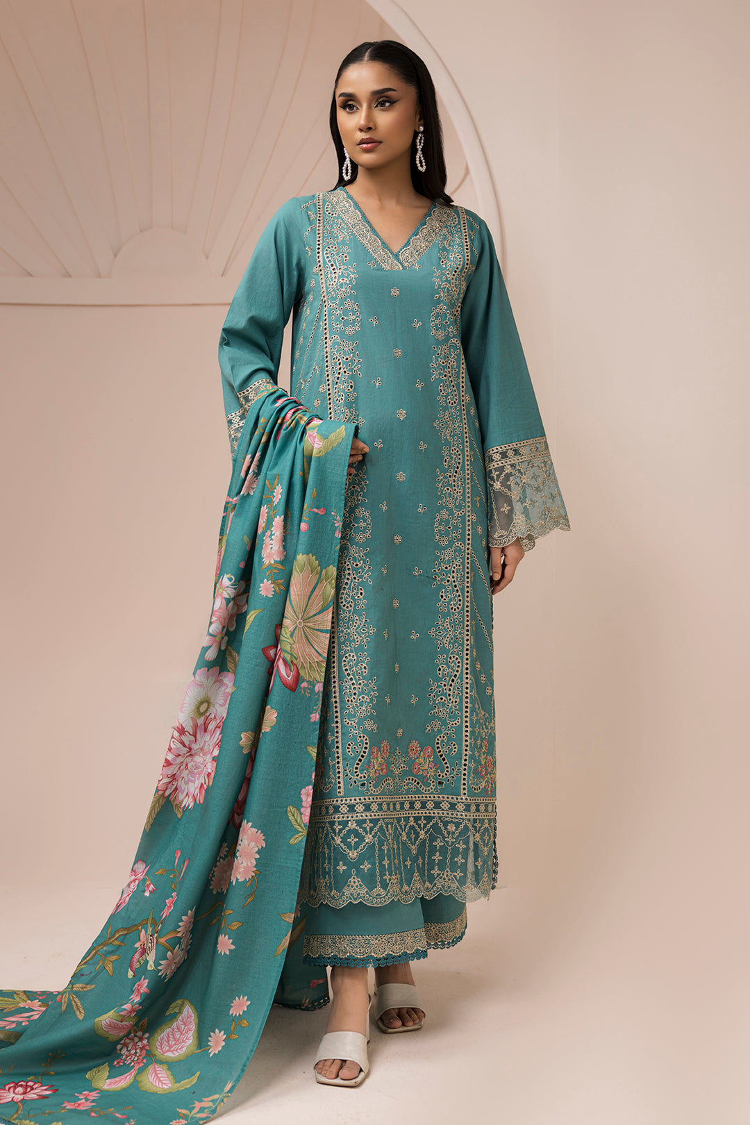Embroidered Shirt Shalwar Dupatta - 0582