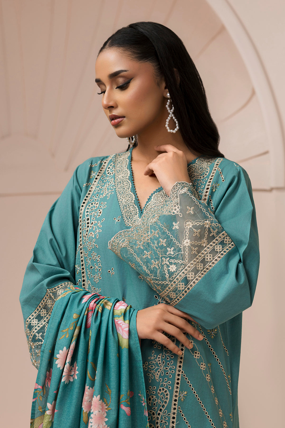 Embroidered Shirt Shalwar Dupatta - 0582