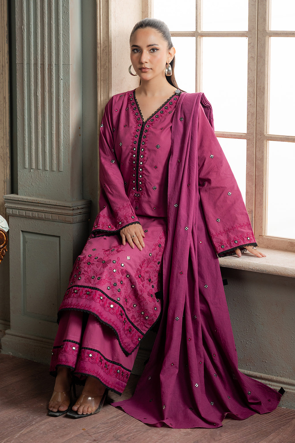 Embroidered Shirt Shalwar Dupatta - 0584