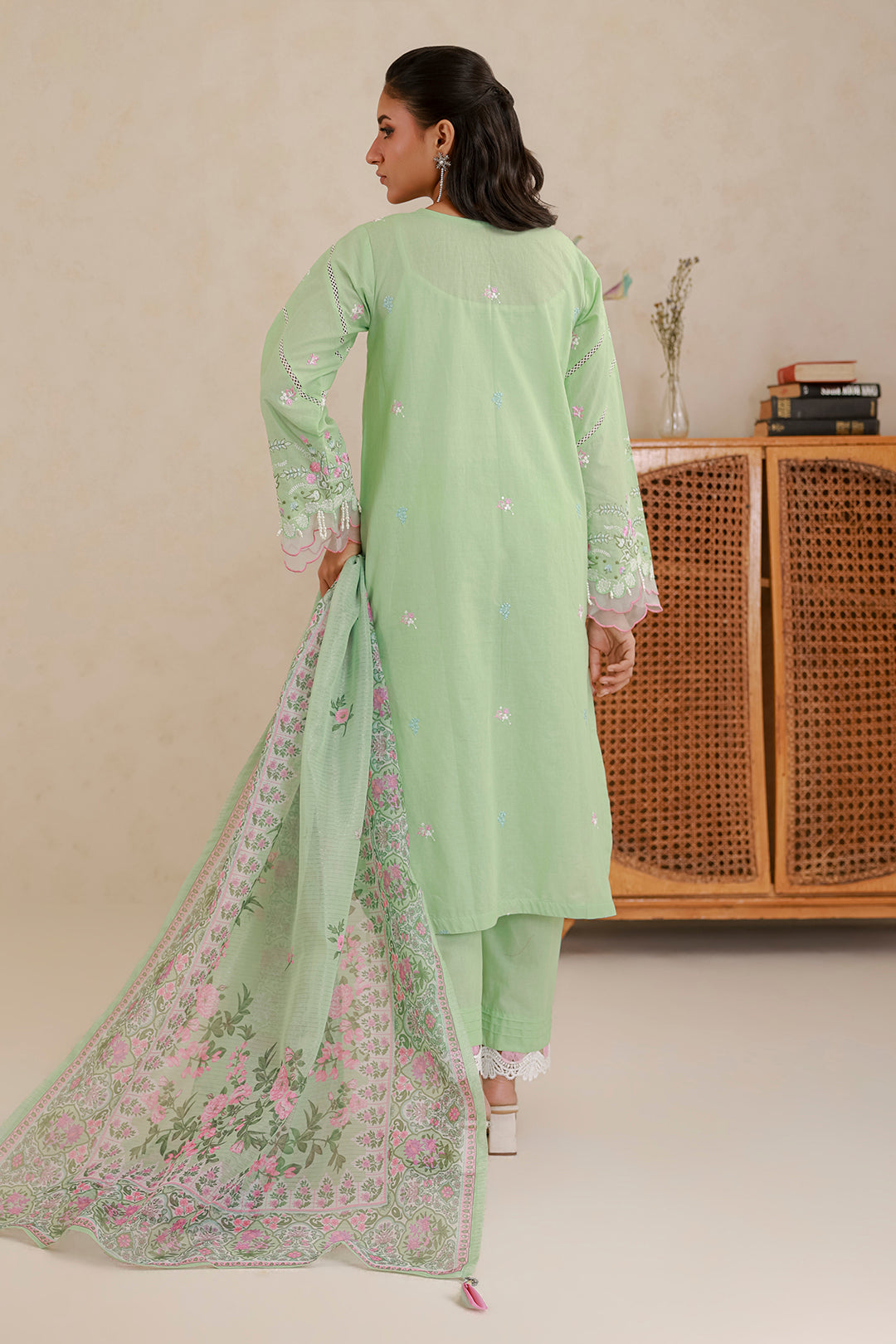 Embroidered Shirt Shalwar Dupatta - 0585