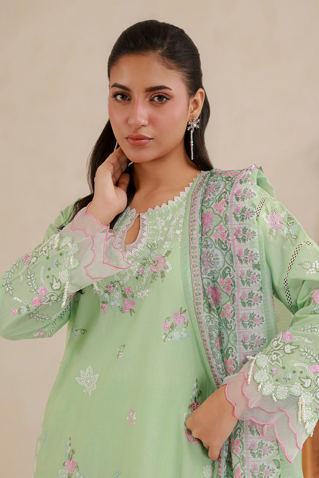 Embroidered Shirt Shalwar Dupatta - 0585