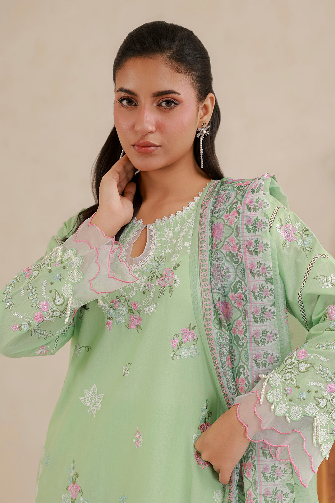Embroidered Shirt Shalwar Dupatta - 0585