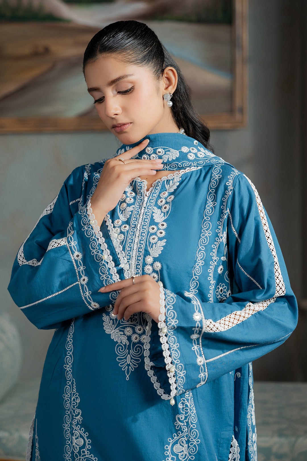 Embroidered Shirt Shalwar Dupatta - 0586