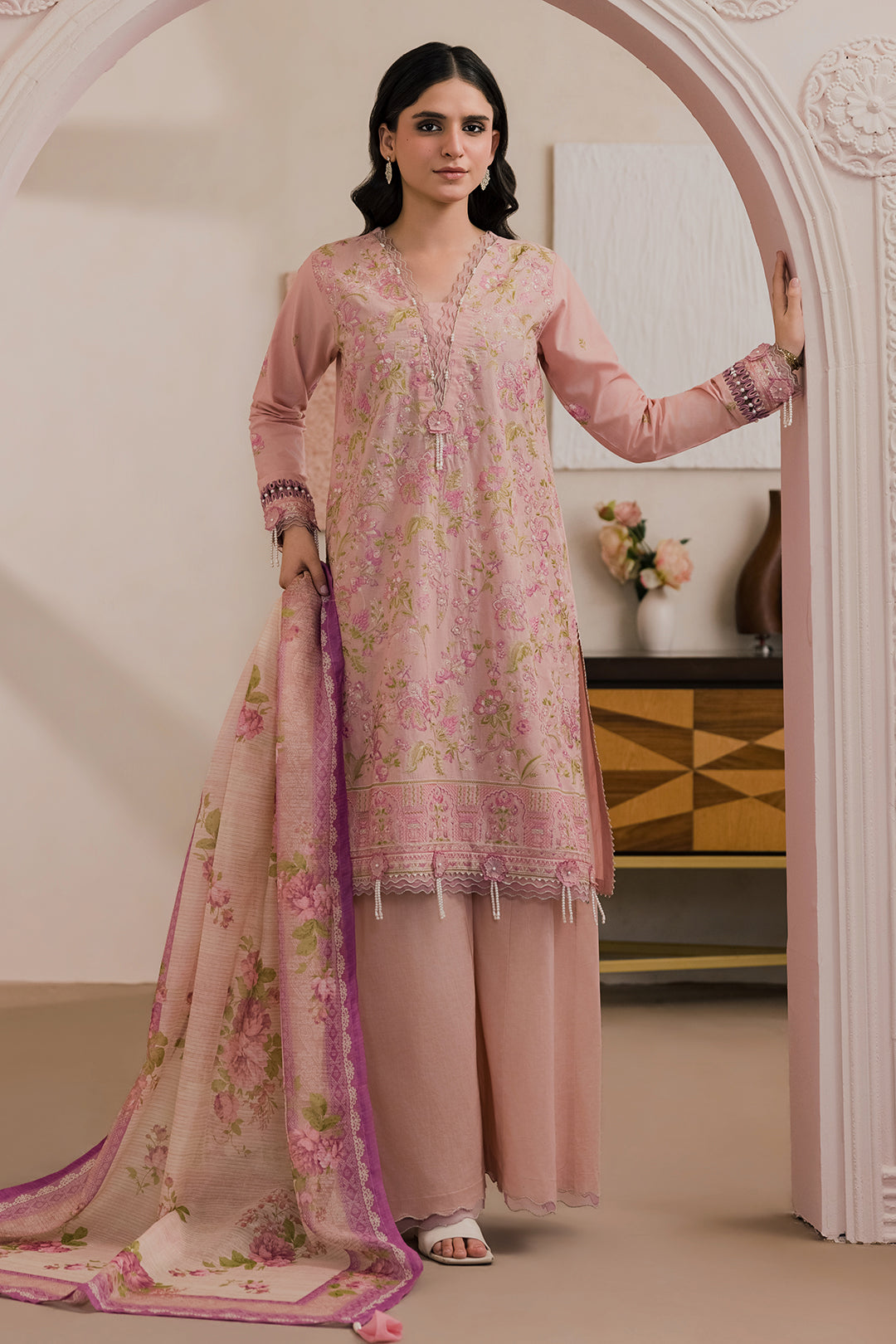 Embroidered Shirt Shalwar Dupatta - 0587