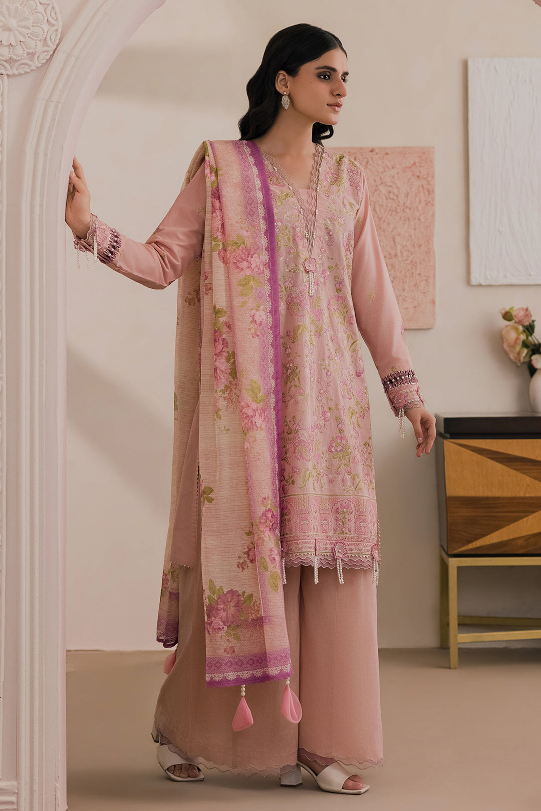Embroidered Shirt Shalwar Dupatta - 0587