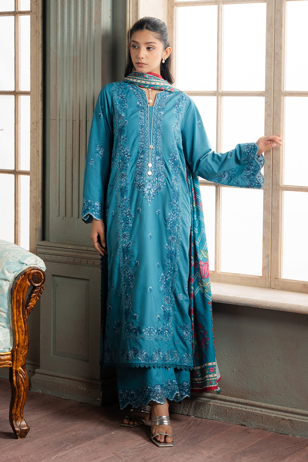 Embroidered Shirt Shalwar Dupatta - 0588