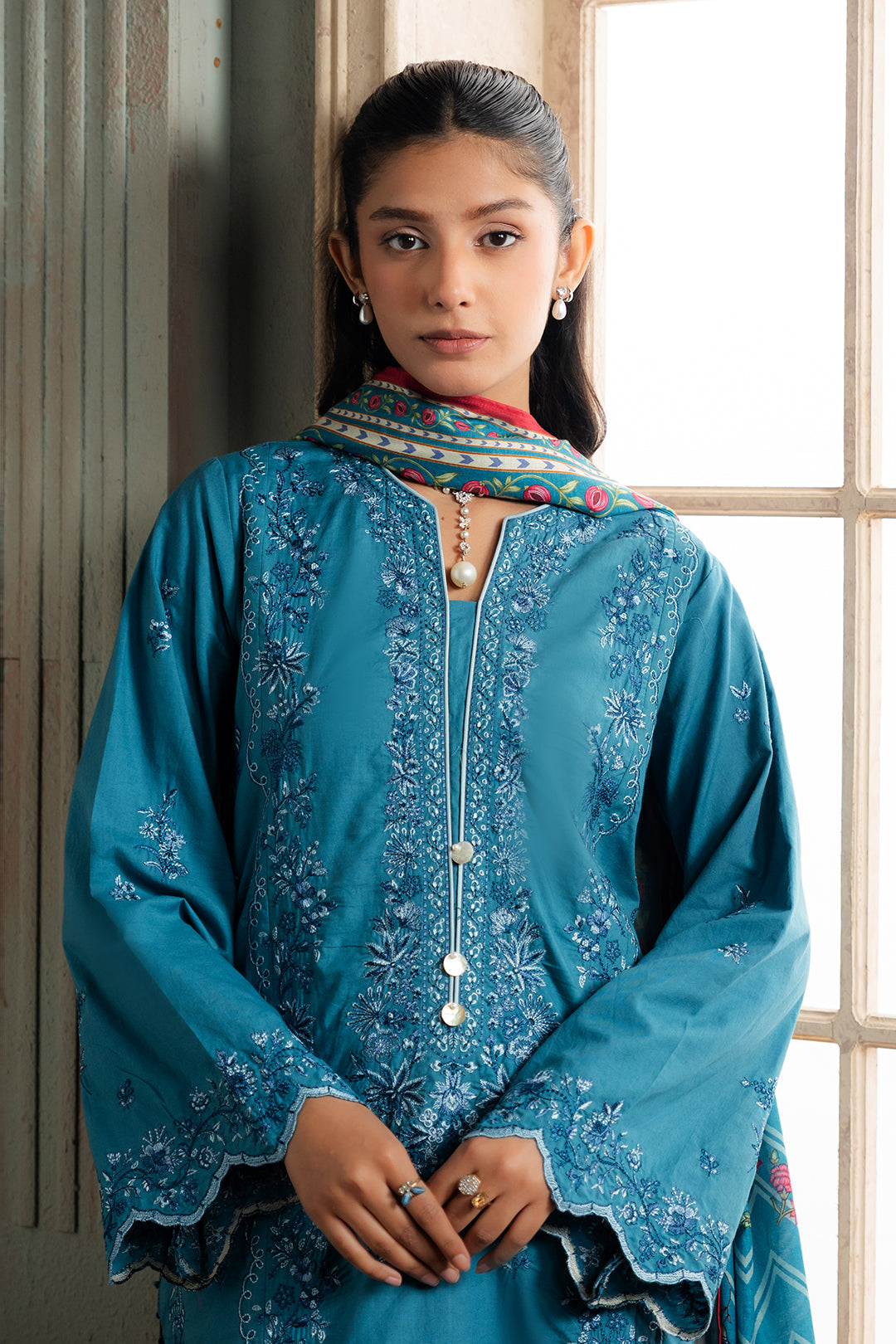 Embroidered Shirt Shalwar Dupatta - 0588