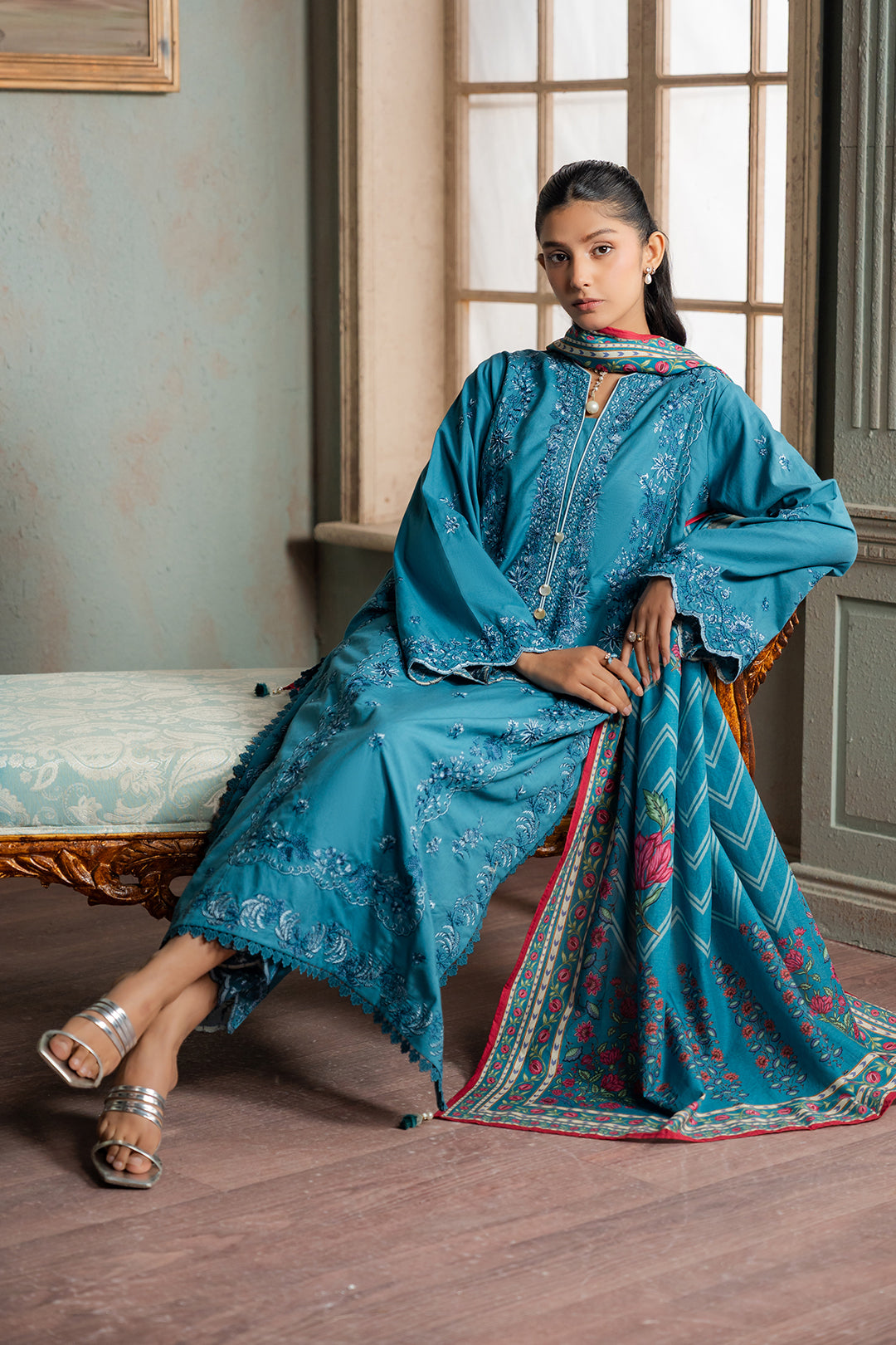 Embroidered Shirt Shalwar Dupatta - 0588