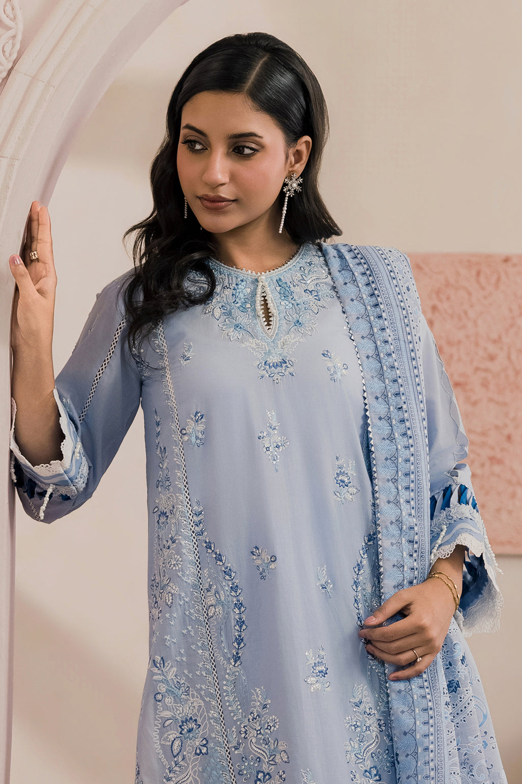 Embroidered Shirt Shalwar Dupatta - 0589