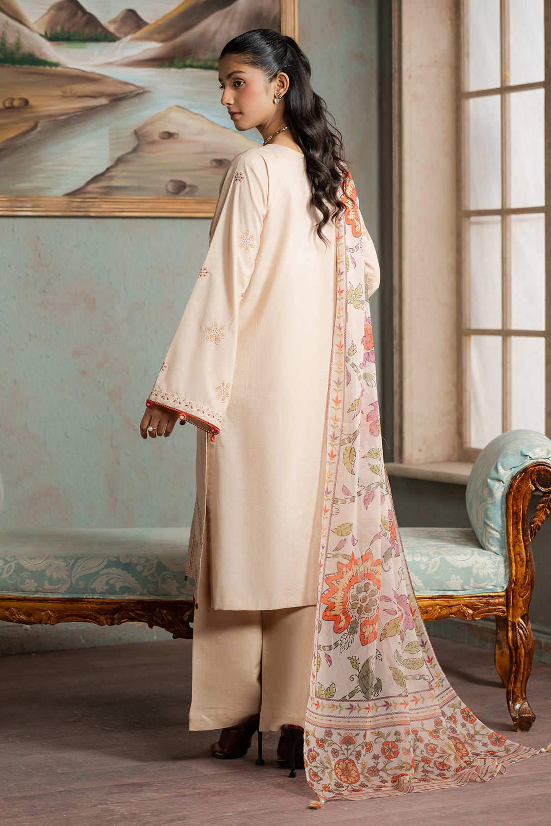 Embroidered Shirt Shalwar Dupatta - 0590