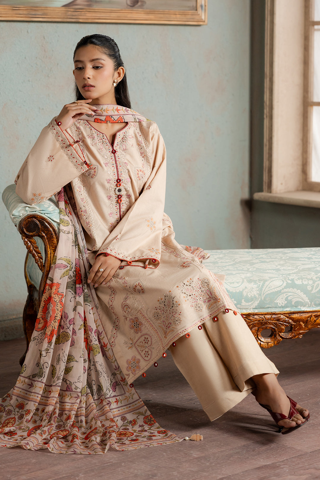 Embroidered Shirt Shalwar Dupatta - 0590