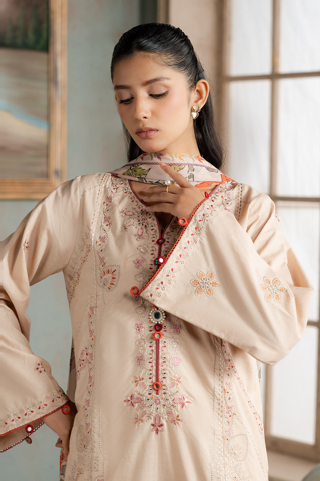 Embroidered Shirt Shalwar Dupatta - 0590