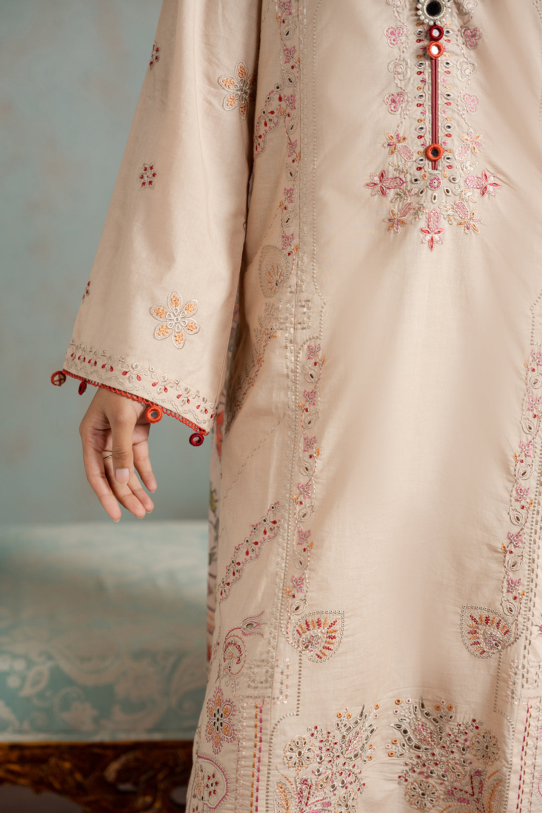 Embroidered Shirt Shalwar Dupatta - 0590