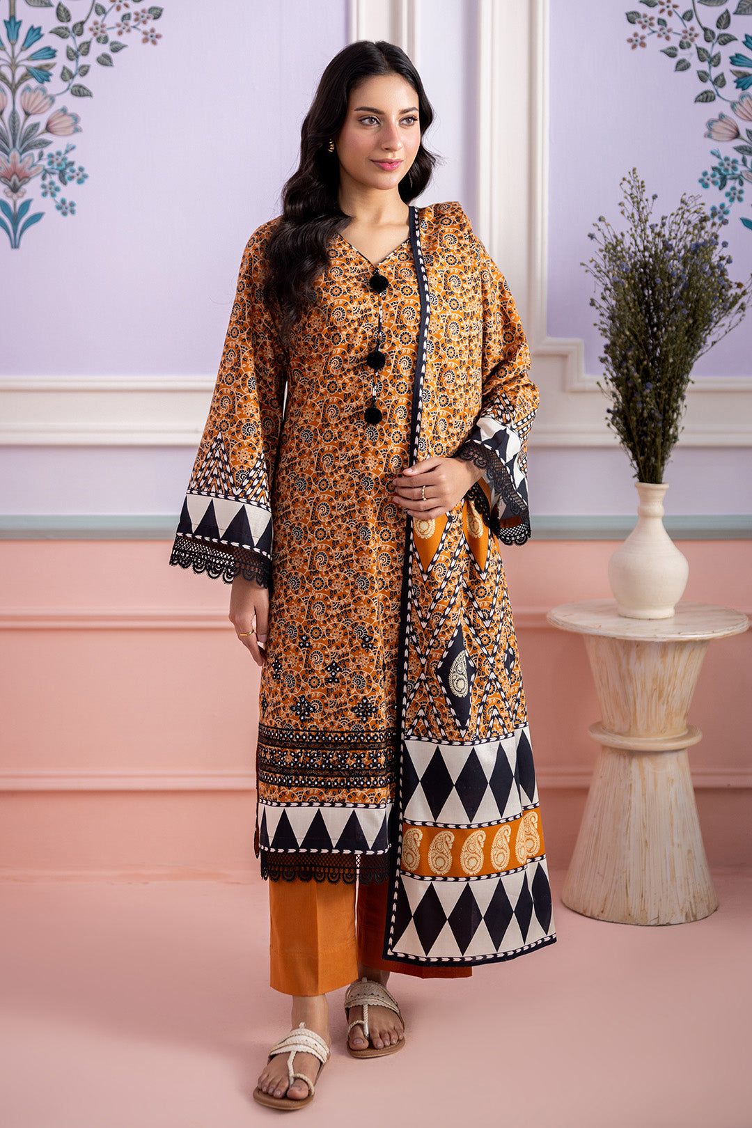 Embroidered Shirt Shalwar Dupatta - 0637