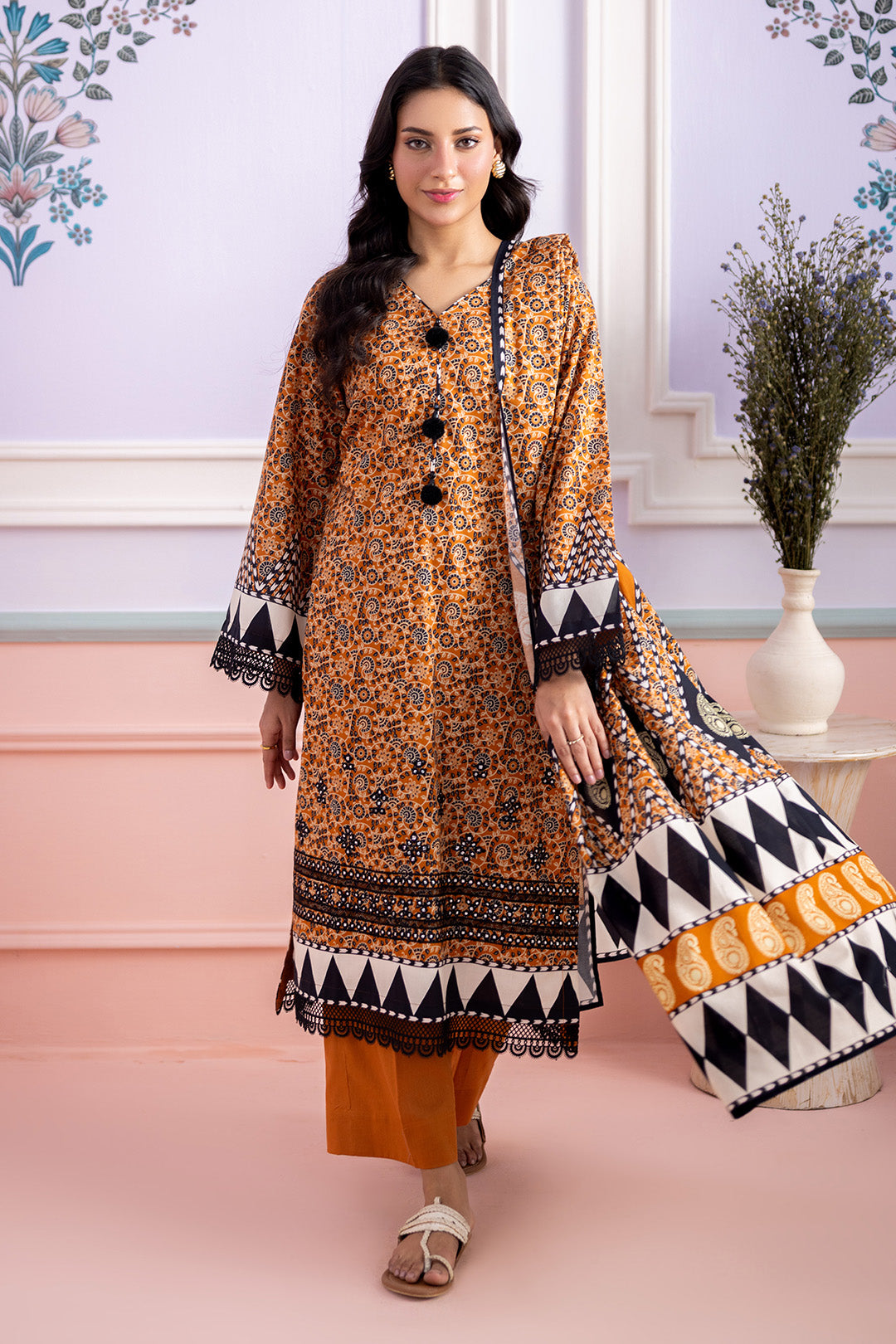 Embroidered Shirt Shalwar Dupatta - 0637