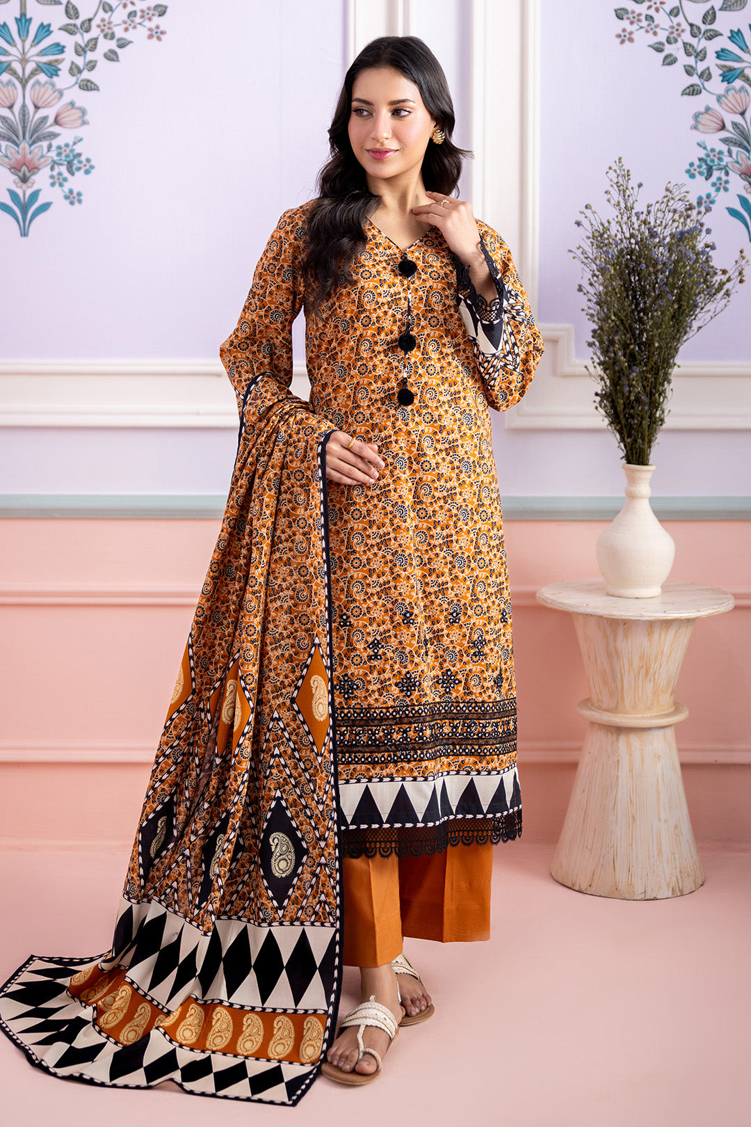 Embroidered Shirt Shalwar Dupatta - 0637