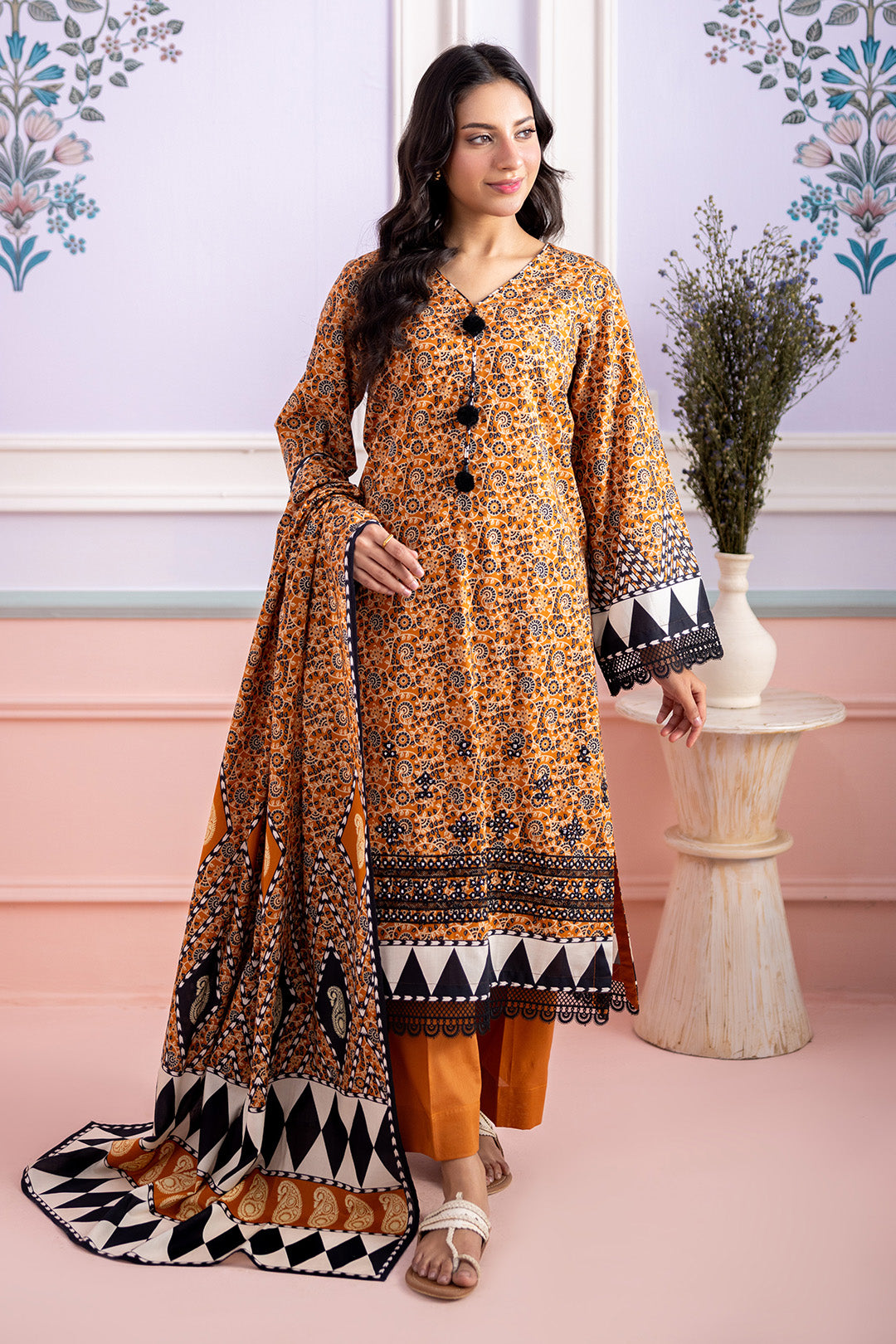 Embroidered Shirt Shalwar Dupatta - 0637