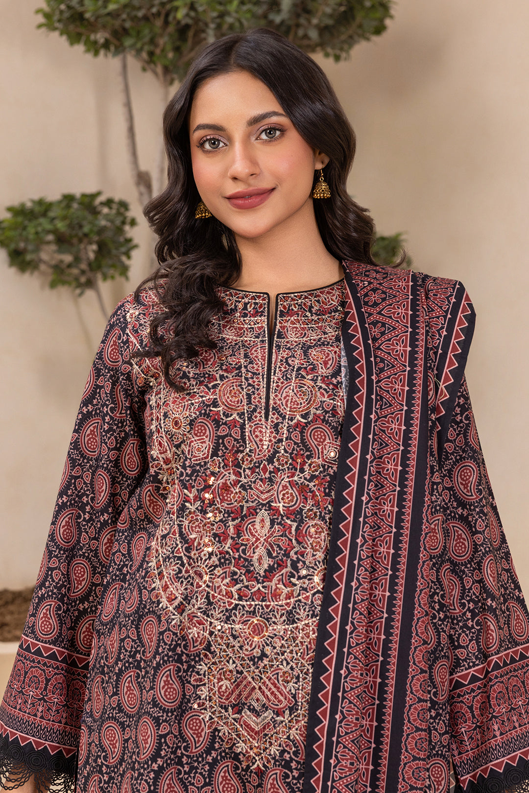 Embroidered Shirt Shalwar Dupatta - 0639