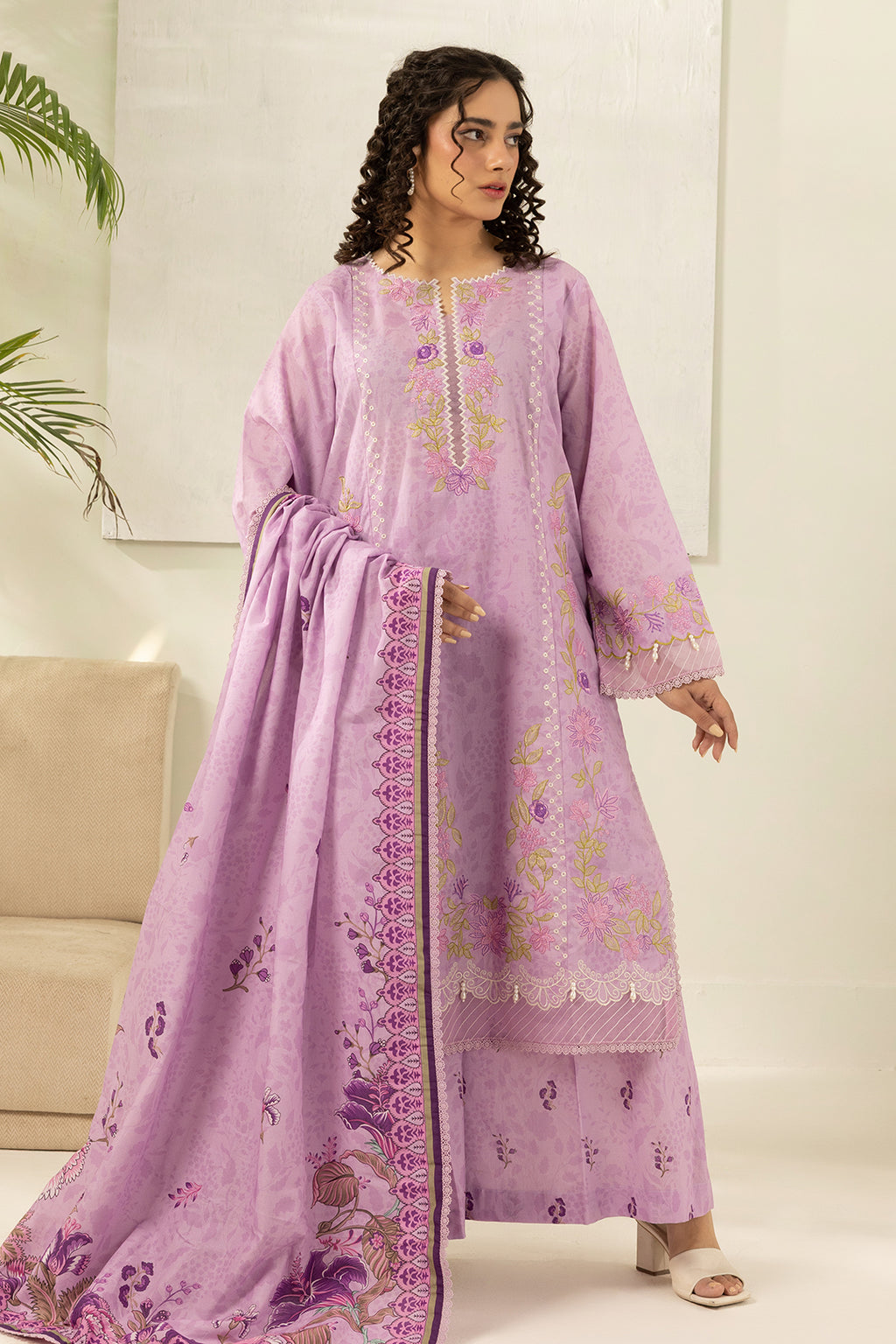 Embroidered Shirt Shalwar Dupatta - 0640