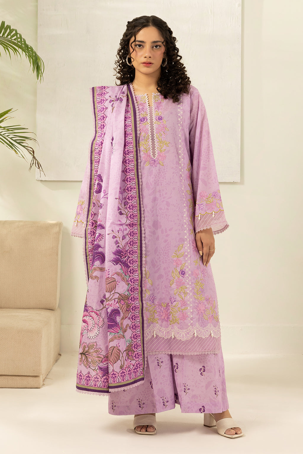 Embroidered Shirt Shalwar Dupatta - 0640