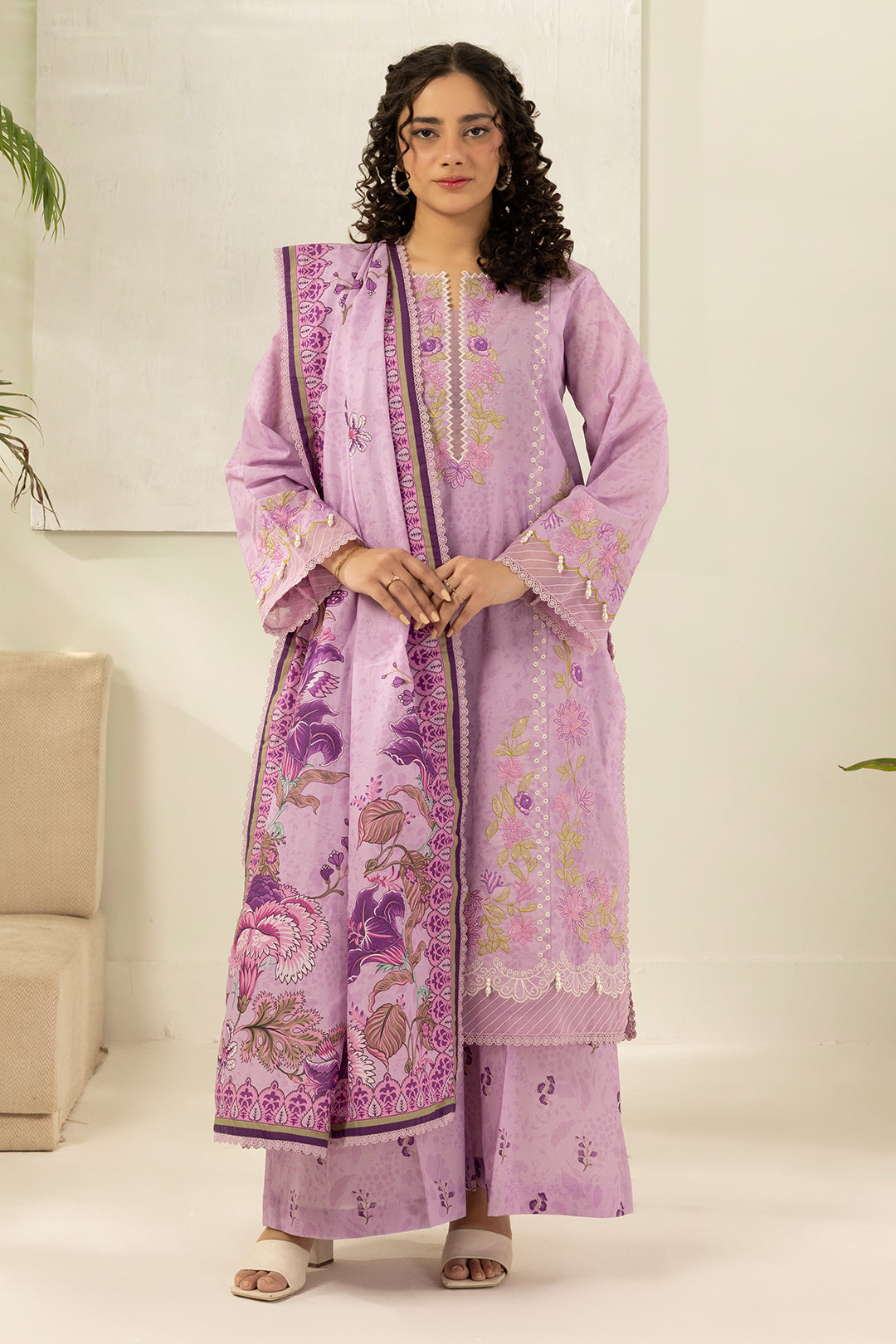 Embroidered Shirt Shalwar Dupatta - 0640
