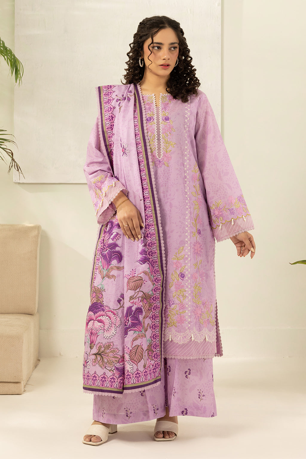 Embroidered Shirt Shalwar Dupatta - 0640