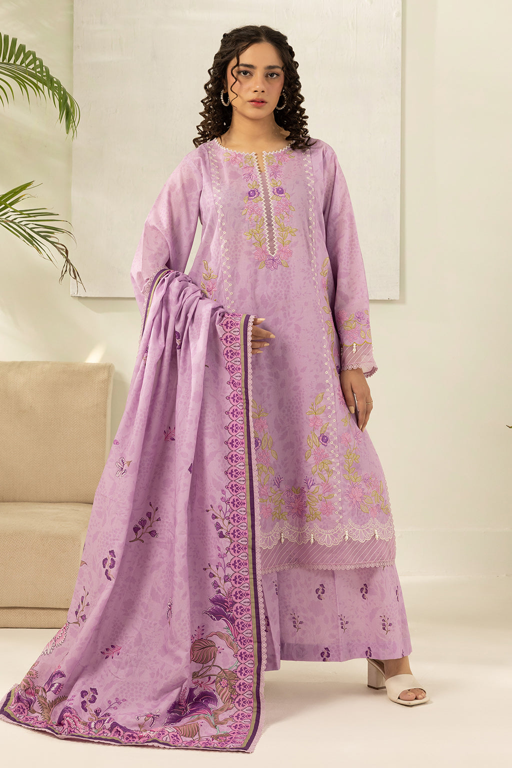 Embroidered Shirt Shalwar Dupatta - 0640