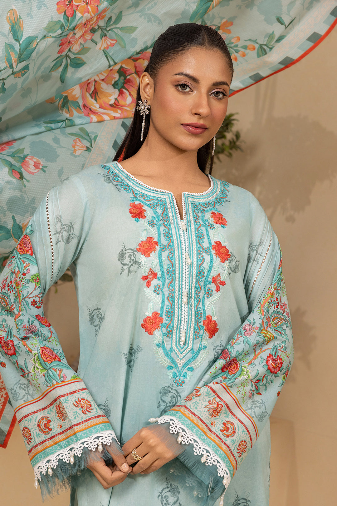 Embroidered Shirt Shalwar Dupatta - 0641