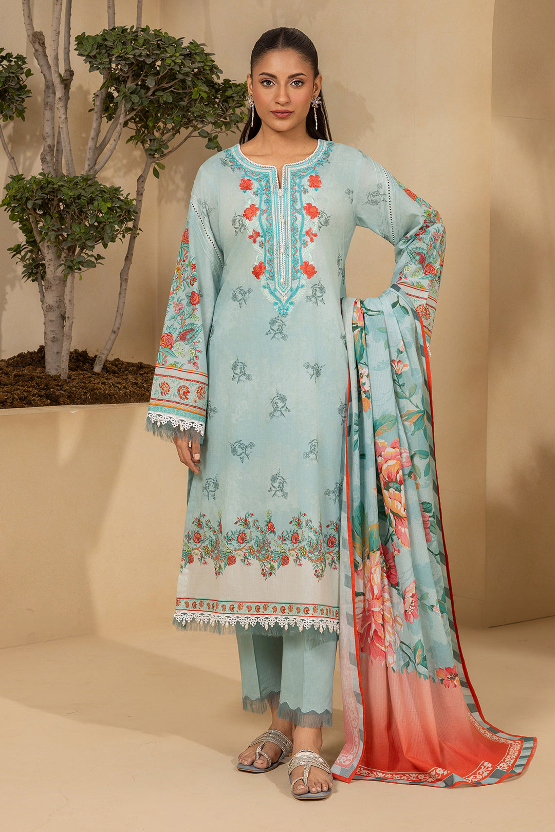 Embroidered Shirt Shalwar Dupatta - 0641