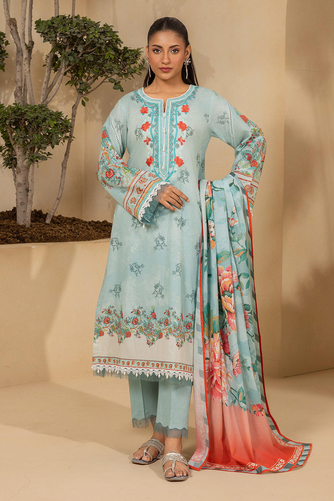 Embroidered Shirt Shalwar Dupatta - 0641
