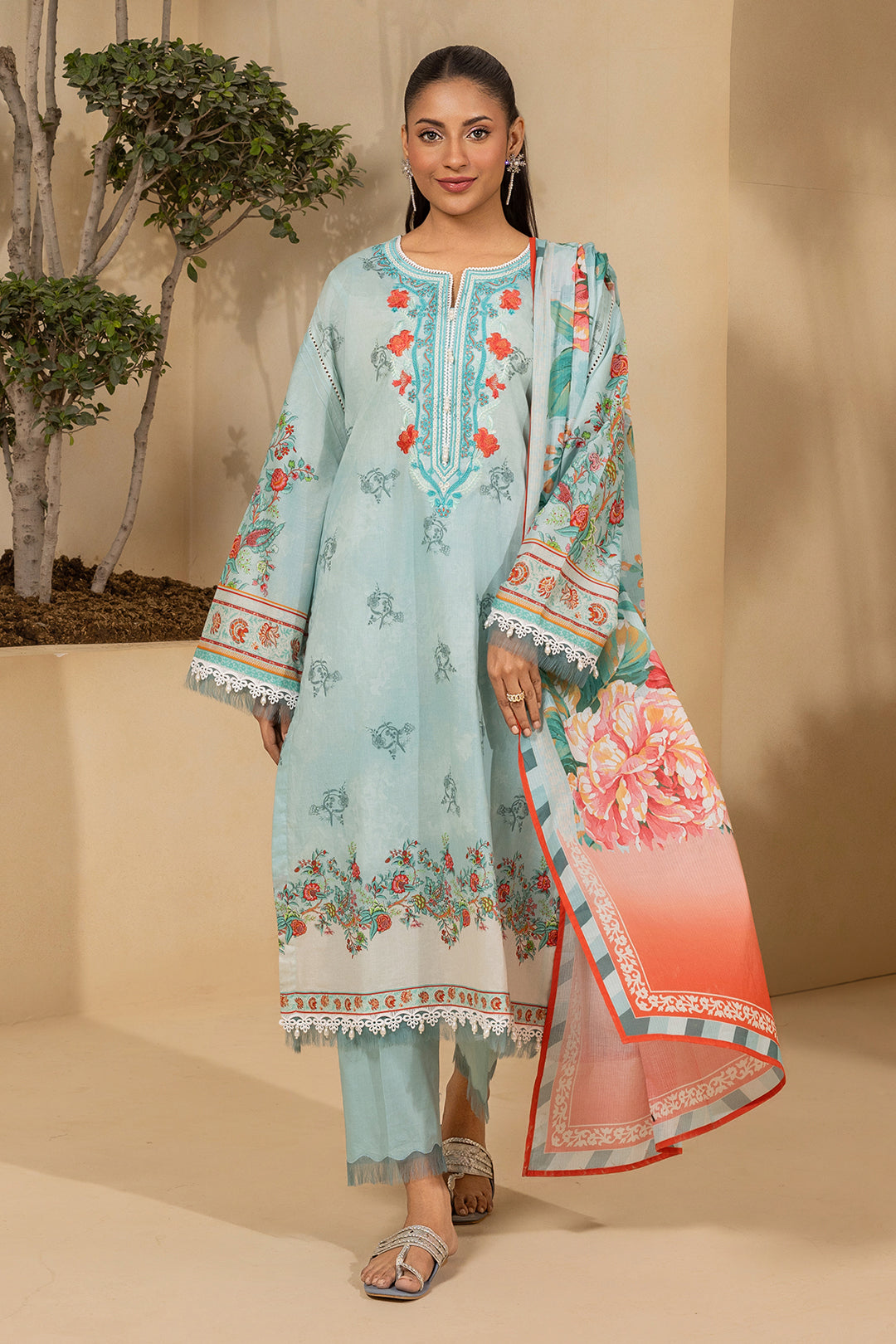 Embroidered Shirt Shalwar Dupatta - 0641
