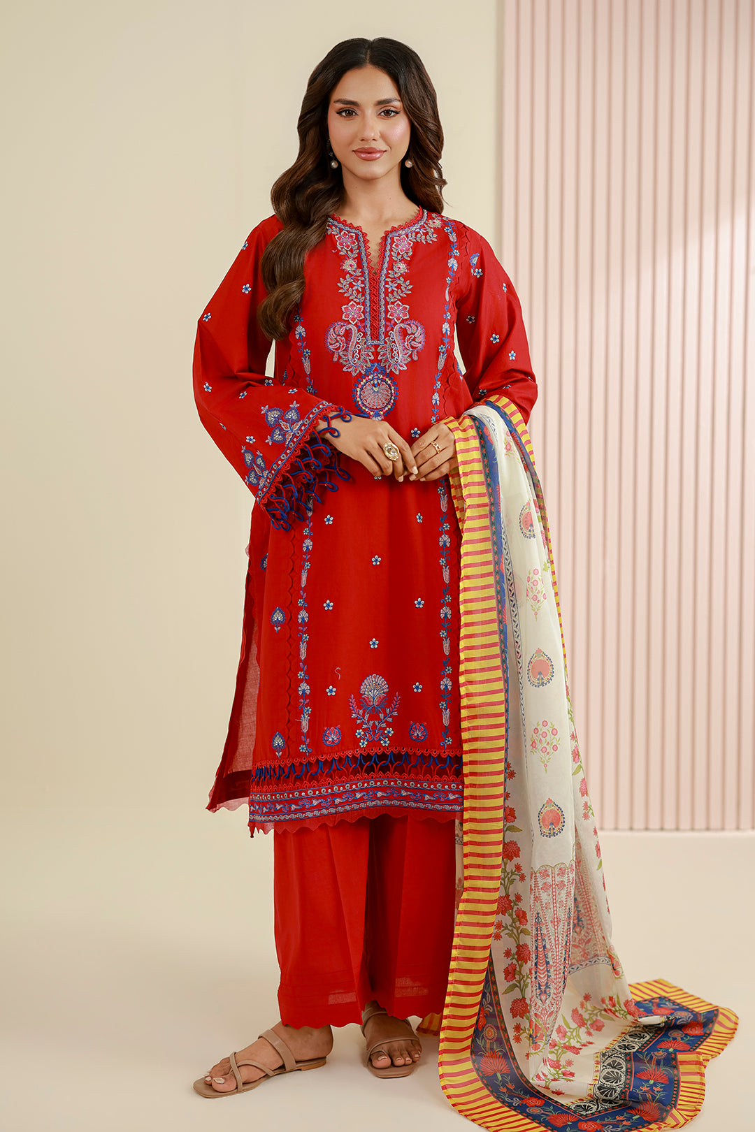 Embroidered Shirt Shalwar Dupatta - 0644