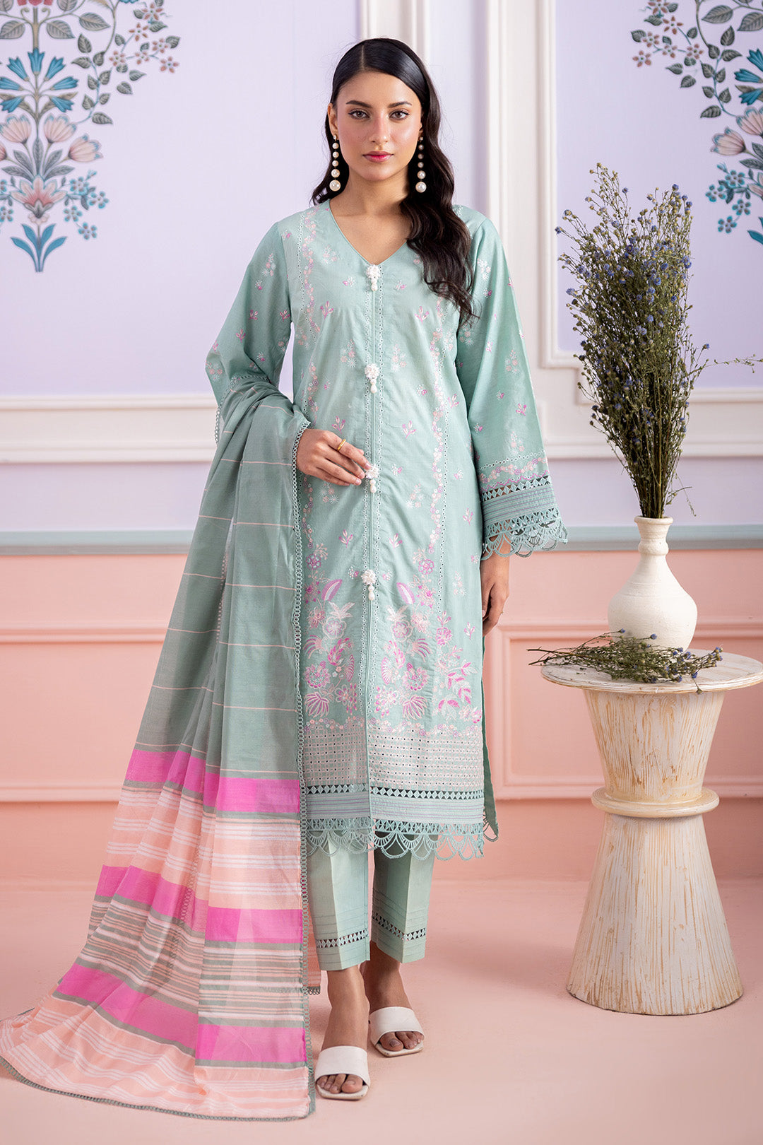Embroidered Shirt Shalwar Dupatta - 0645