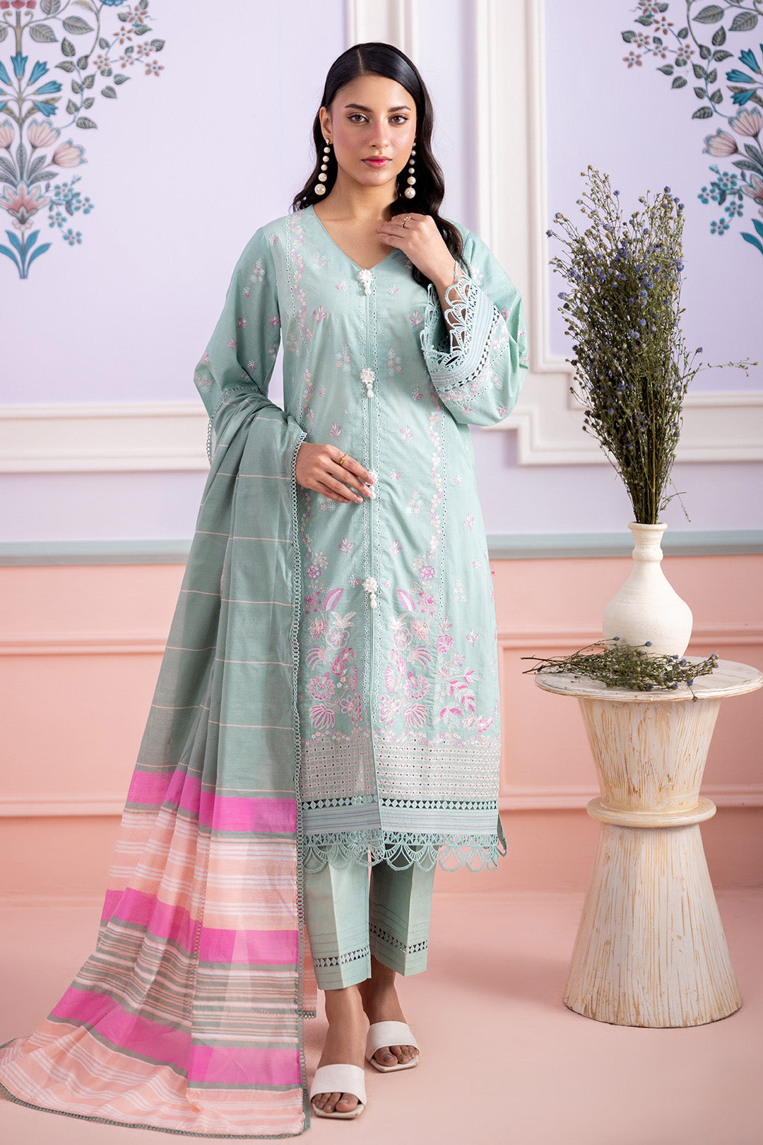 Embroidered Shirt Shalwar Dupatta - 0645