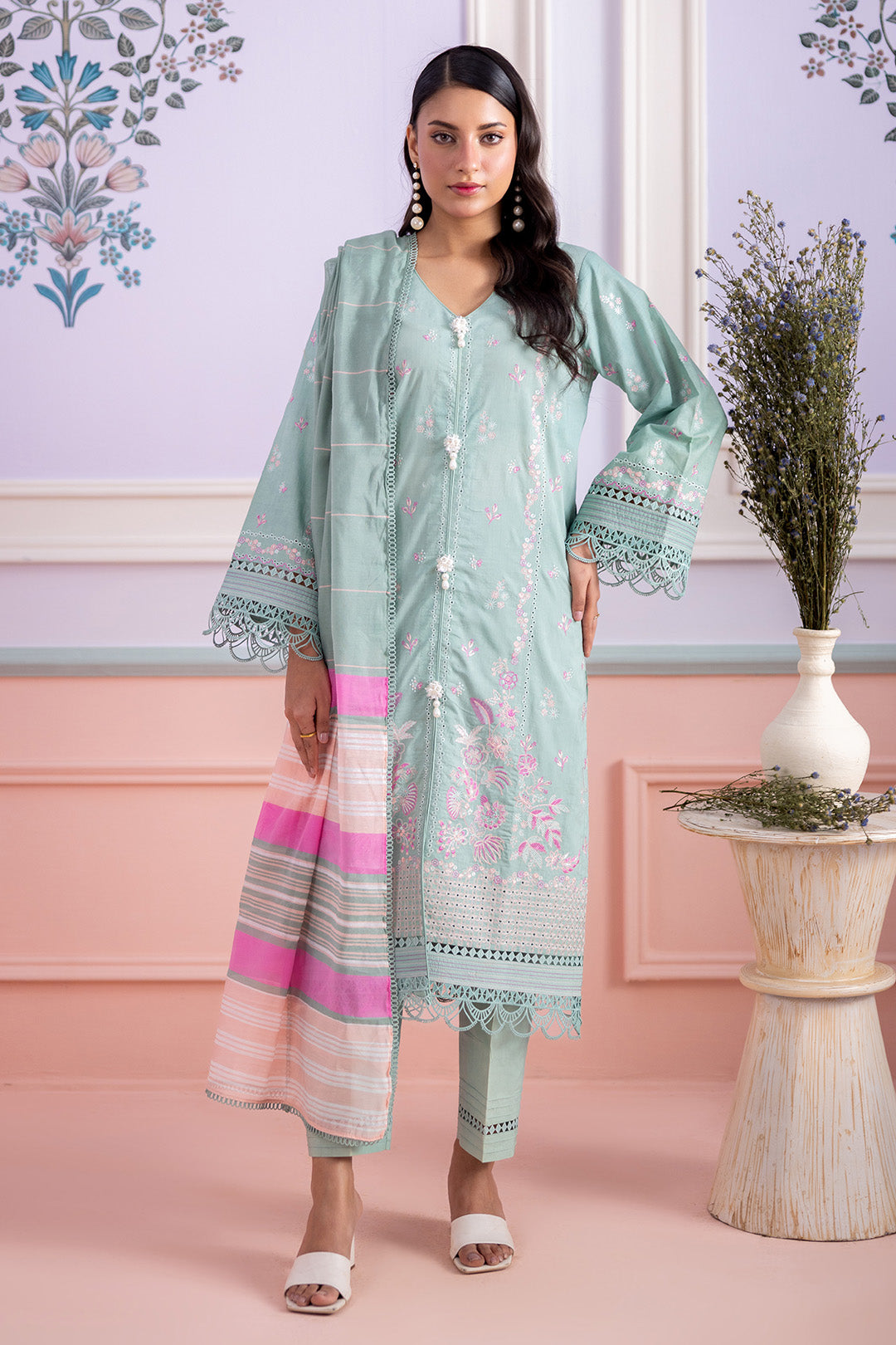 Embroidered Shirt Shalwar Dupatta - 0645