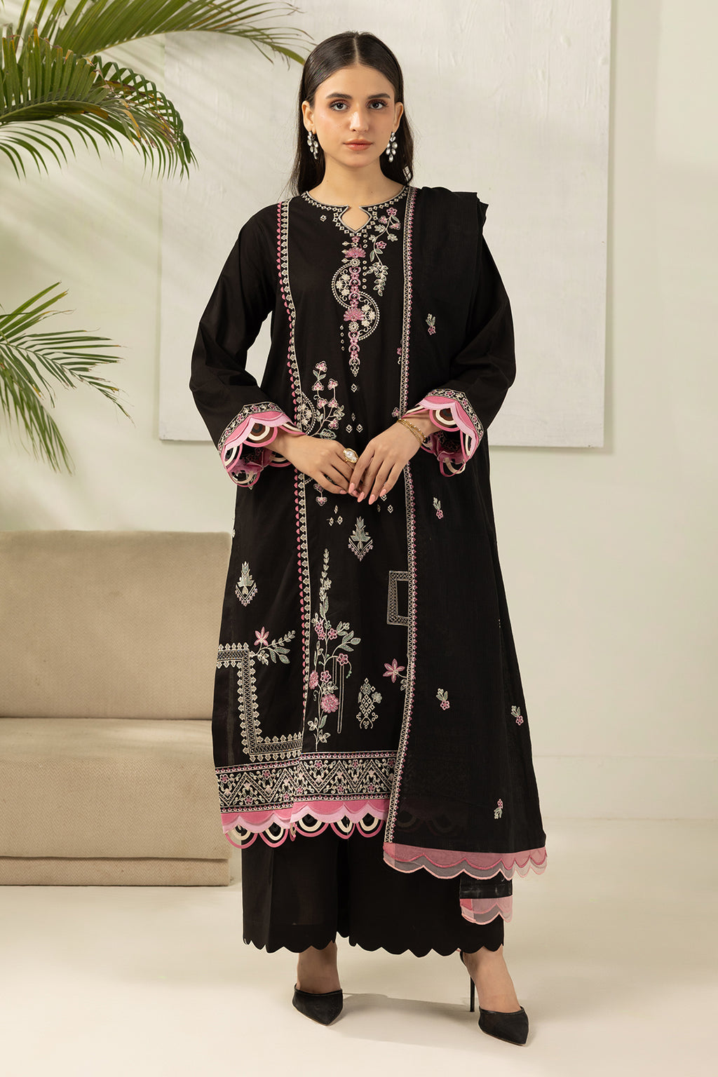 Embroidered Shirt Shalwar Dupatta - 0646
