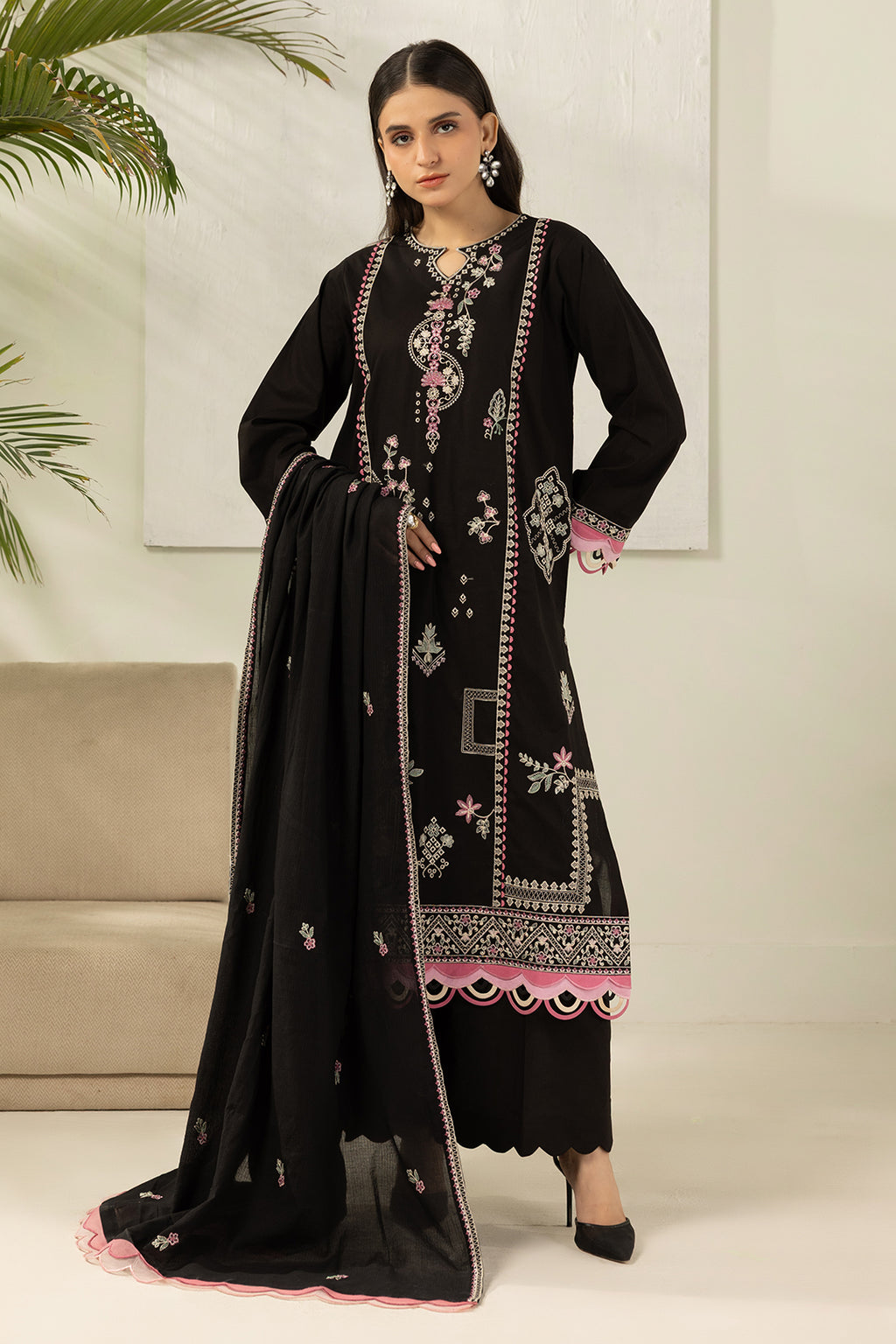 Embroidered Shirt Shalwar Dupatta - 0646