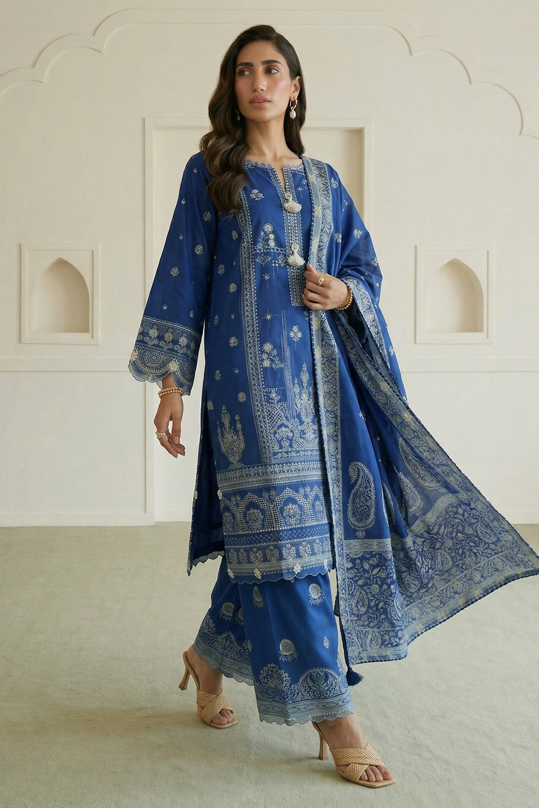 Embroidered Shirt Shalwar Dupatta - 0647