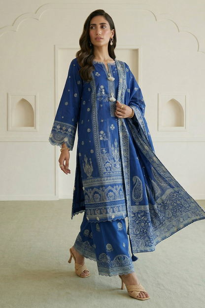 Embroidered Shirt Shalwar Dupatta - 0647