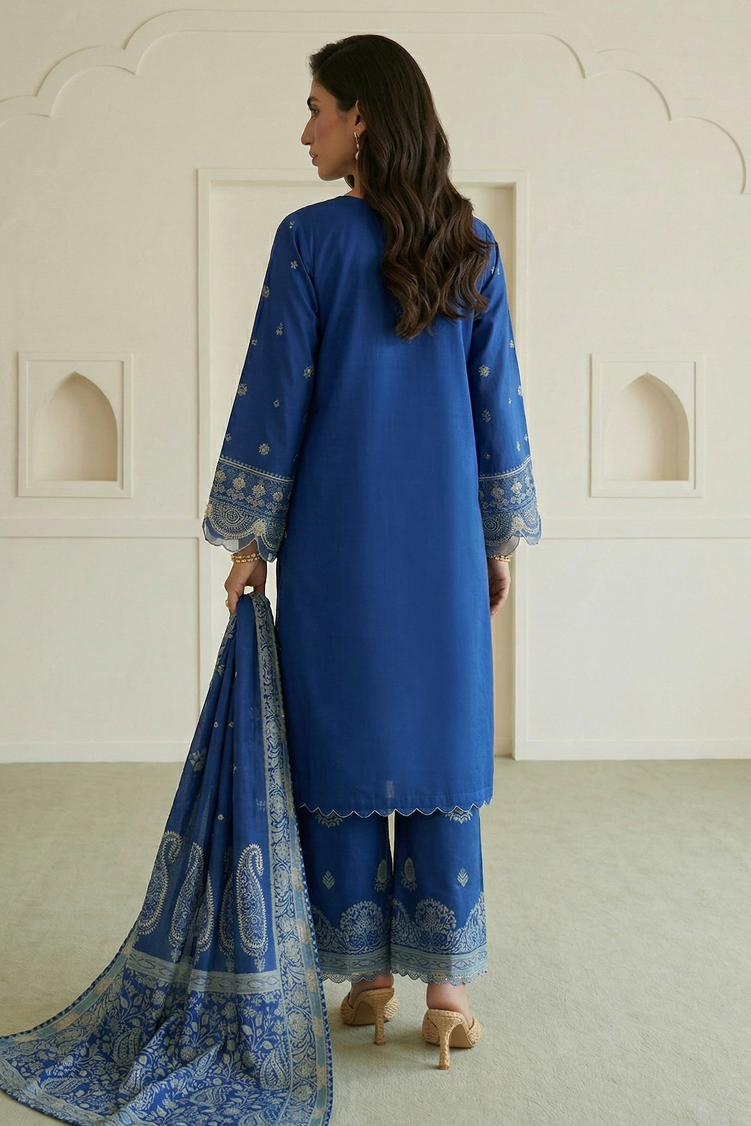 Embroidered Shirt Shalwar Dupatta - 0647