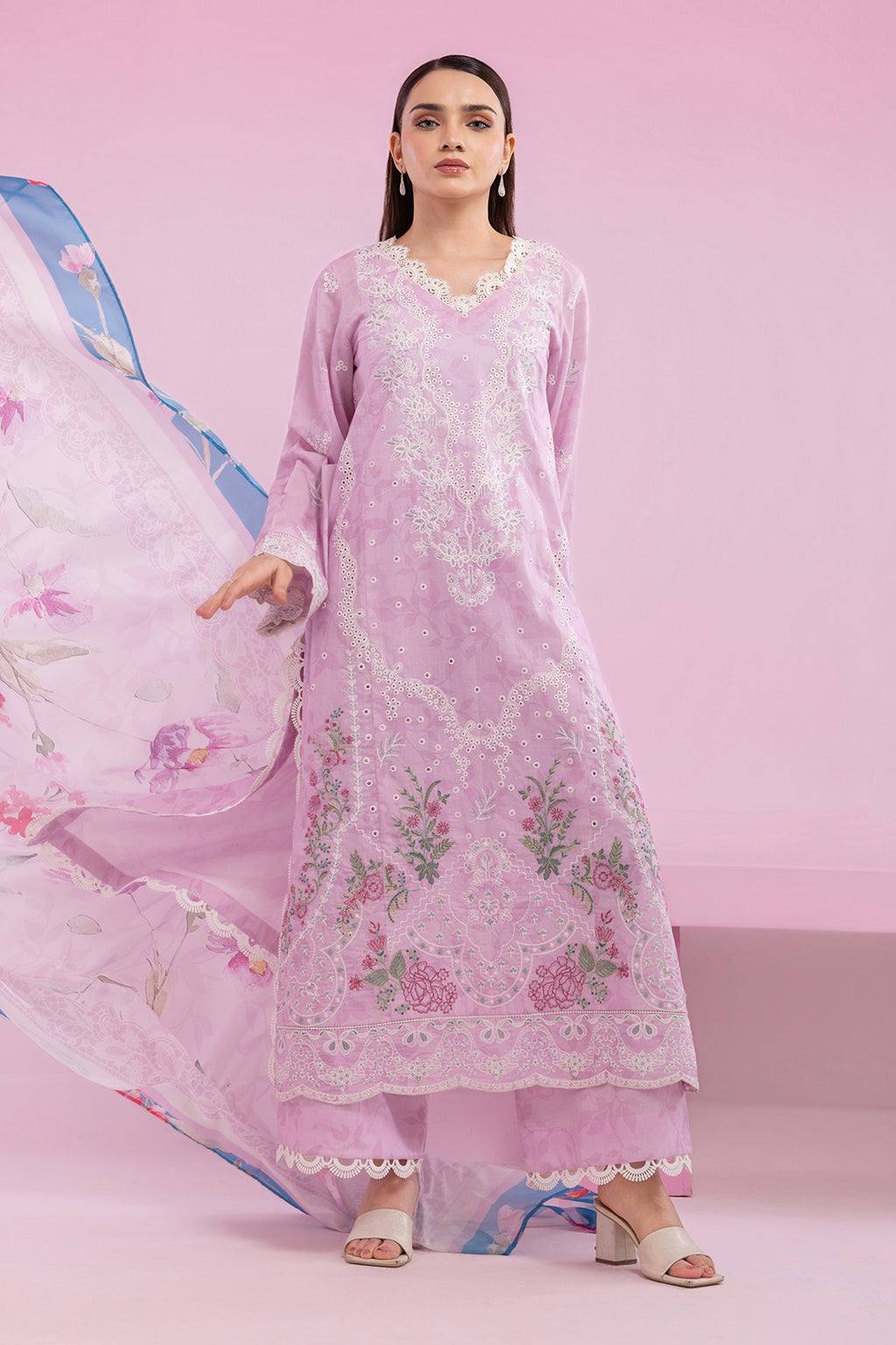 Embroidered Shirt Shalwar Dupatta - 0648