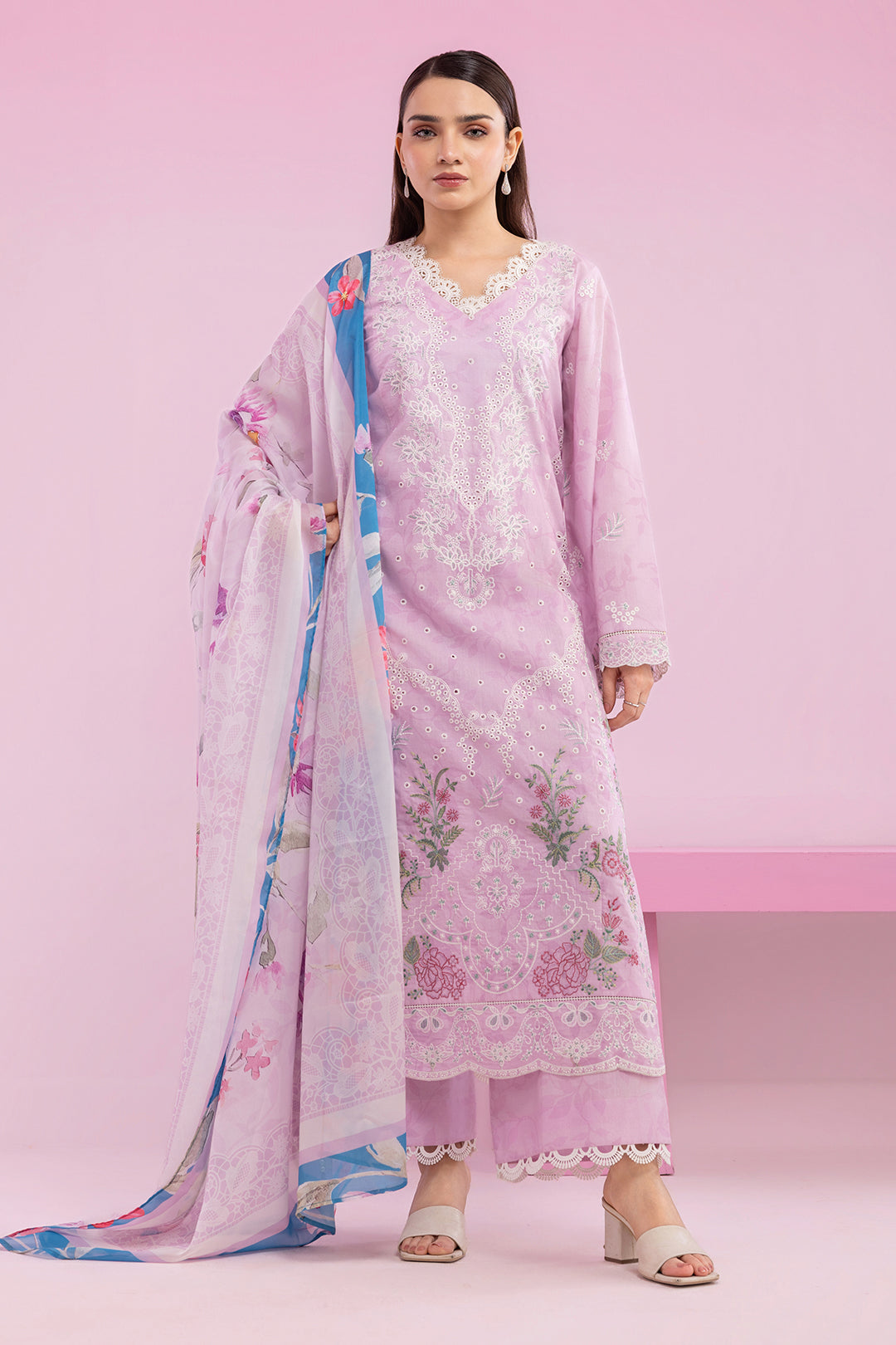 Embroidered Shirt Shalwar Dupatta - 0648