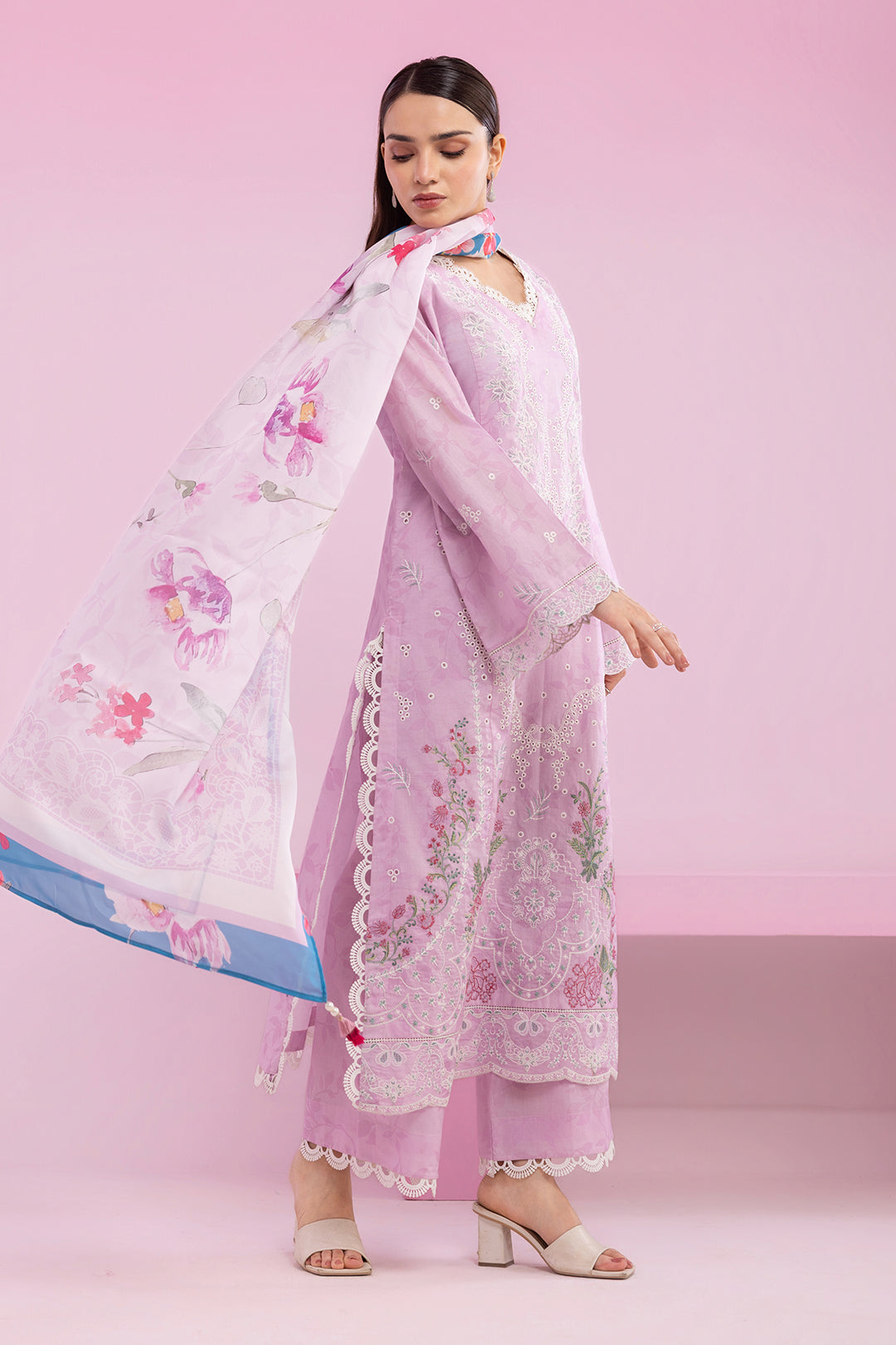 Embroidered Shirt Shalwar Dupatta - 0648
