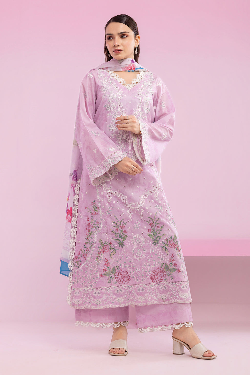 Embroidered Shirt Shalwar Dupatta - 0648