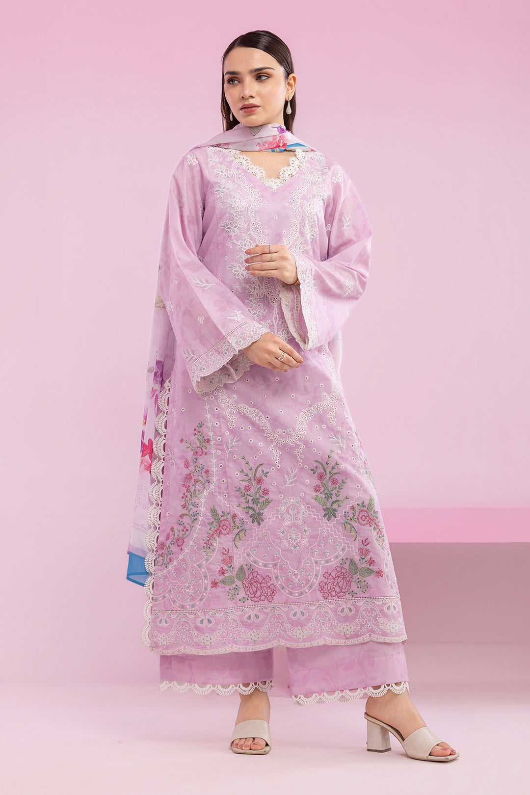 Embroidered Shirt Shalwar Dupatta - 0648