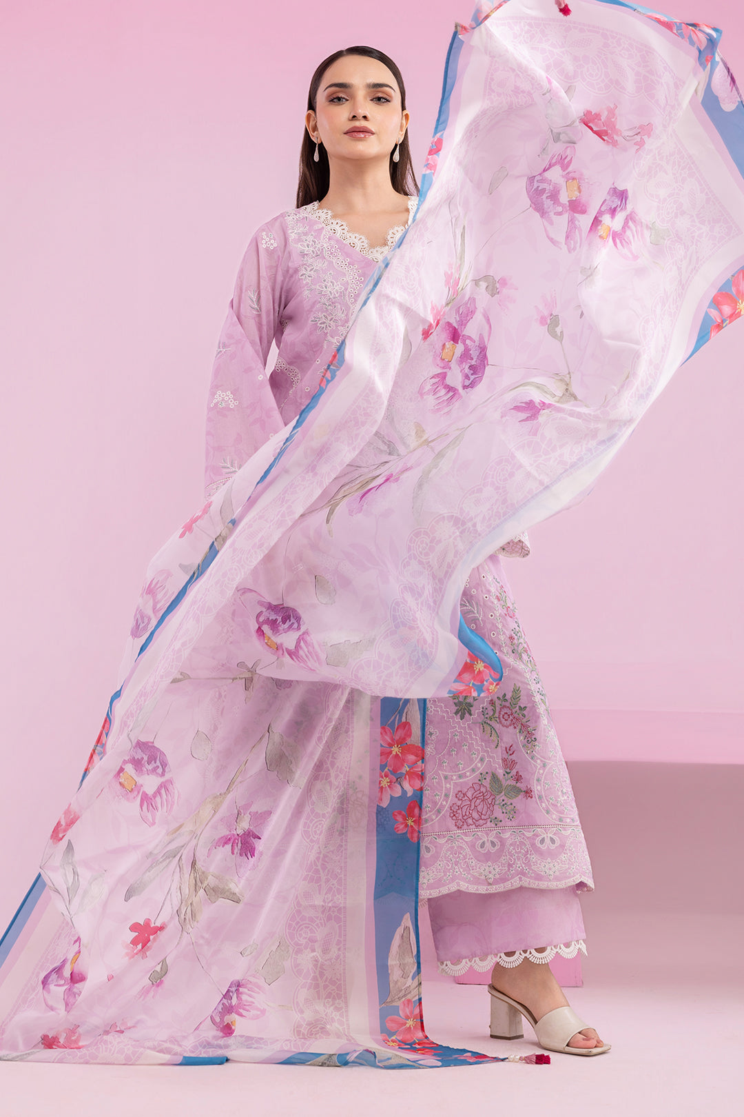 Embroidered Shirt Shalwar Dupatta - 0648
