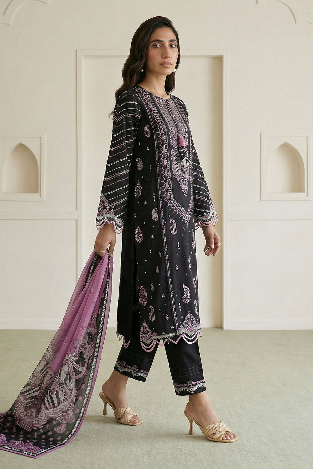 Embroidered Shirt Shalwar Dupatta - 0649
