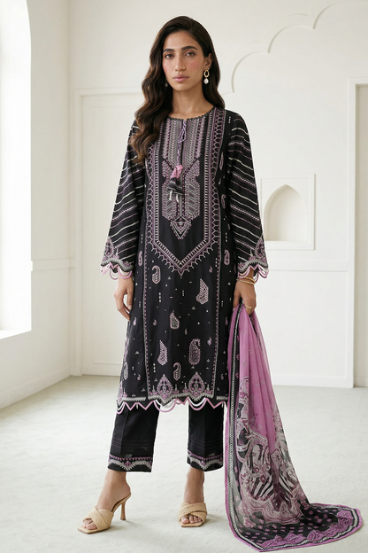 Embroidered Shirt Shalwar Dupatta - 0649
