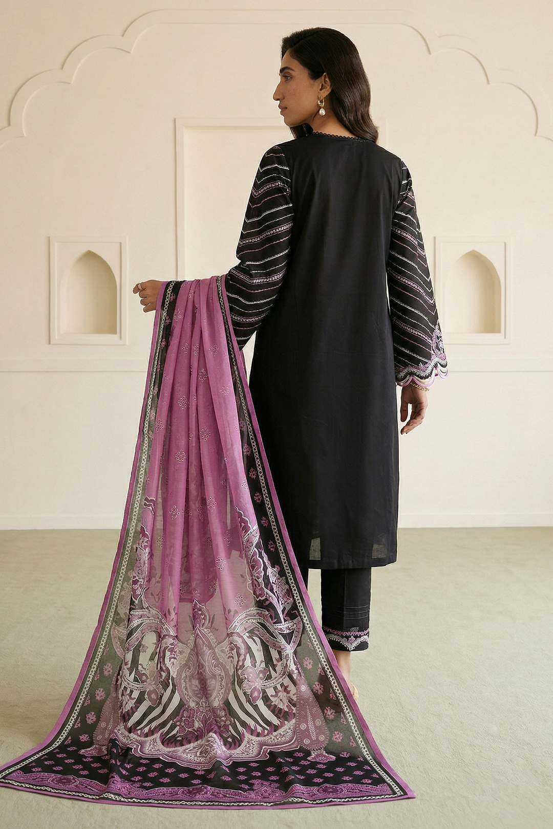 Embroidered Shirt Shalwar Dupatta - 0649